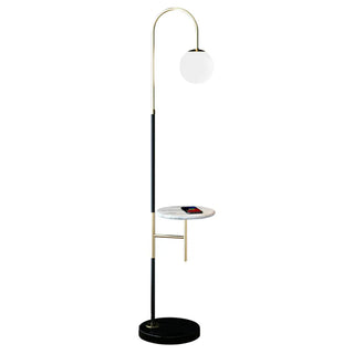 Modern Marble Side Table Arced Globe Floor Lamp Zawala Image - 8