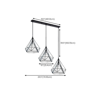 ZOWALA - Modern 3-Light Cone Kitchen Island Pendant Lights #size
