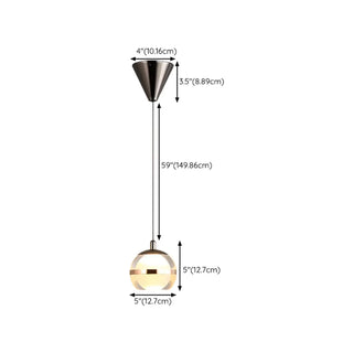 ZOWALA - Modern Minimalist Acrylic Glass Globe LED Pendant Light #size