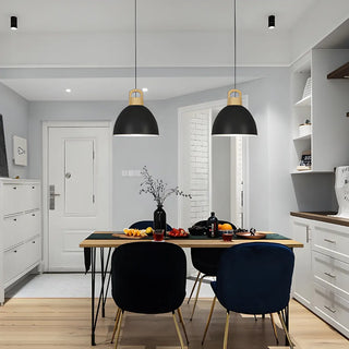 ZOWALA - Modern Colorful Metal Dome Dining Room Pendant Light Image - 1
