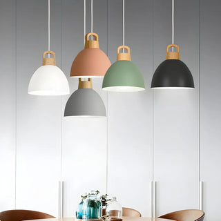 ZOWALA - Modern Colorful Metal Dome Dining Room Pendant Light Image - 4