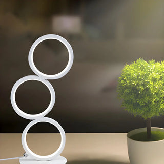 Modern Chic Triple Circle LED Metal Frame Table Lamp Zawala Image - 1