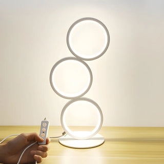 Modern Chic Triple Circle LED Metal Frame Table Lamp Zawala Image - 2
