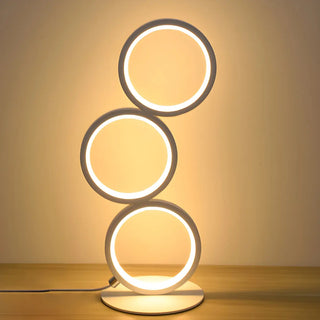 Modern Chic Triple Circle LED Metal Frame Table Lamp Zawala Image - 8