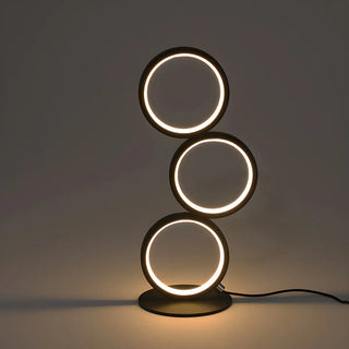 Modern Chic Triple Circle LED Metal Frame Table Lamp Zawala Image - 9