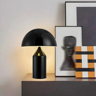 Modern Black Dome Geometric Metal Bedroom Table Lamp Zawala Image - 1