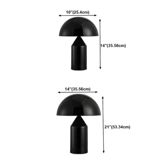 Modern Black Dome Geometric Metal Bedroom Table Lamp Zawala #size