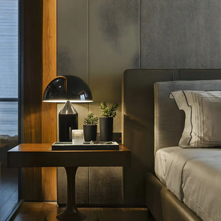 Modern Black Dome Geometric Metal Bedroom Table Lamp Zawala Image - 6