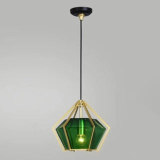 ZOWALA - Modern Geometric Green Glass Dining Room Pendant Lights Set Image - 14