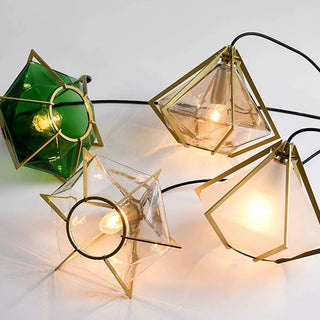 ZOWALA - Modern Geometric Green Glass Dining Room Pendant Lights Set Image - 18