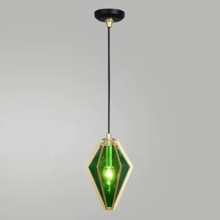 ZOWALA - Modern Geometric Green Glass Dining Room Pendant Lights Set Image - 19