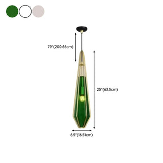 ZOWALA - Modern Geometric Green Glass Dining Room Pendant Lights Set Image - 23