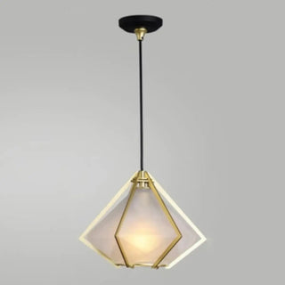 ZOWALA - Modern Geometric Green Glass Dining Room Pendant Lights Set Image - 5