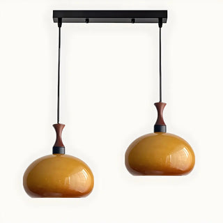 ZOWALA - Modern Caramel Glass Dome 2-Light Island Light Image - 2