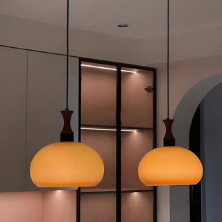 ZOWALA - Modern Caramel Glass Dome 2-Light Island Light Image - 3