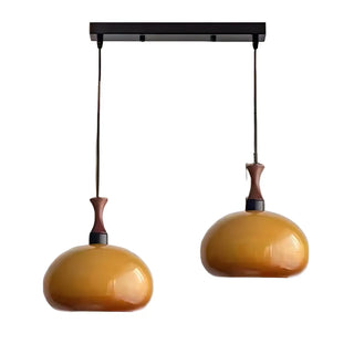 ZOWALA - Modern Caramel Glass Dome 2-Light Island Light Image - 6