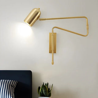 Adjustable Arm Iron Dome Bedroom Reading Wall Lamp Zawala Image - 1