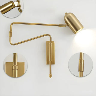 Adjustable Arm Iron Dome Bedroom Reading Wall Lamp Zawala Image - 13