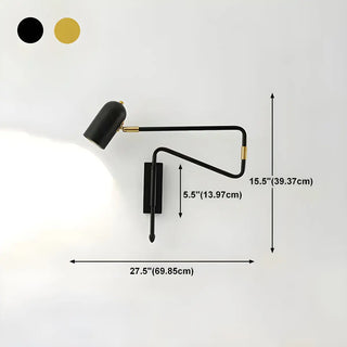 Adjustable Arm Iron Dome Bedroom Reading Wall Lamp Zawala #size