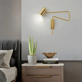 Adjustable Arm Iron Dome Bedroom Reading Wall Lamp Zawala Image - 2