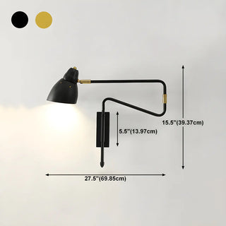 Adjustable Arm Iron Dome Bedroom Reading Wall Lamp Zawala Image - 20
