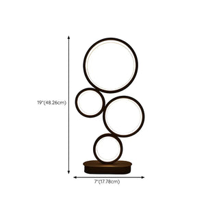 Simple Stylish Black Round 4 Lights LED Table Lamp Zawala #size