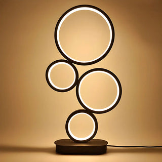 Simple Stylish Black Round 4 Lights LED Table Lamp Zawala Image - 4