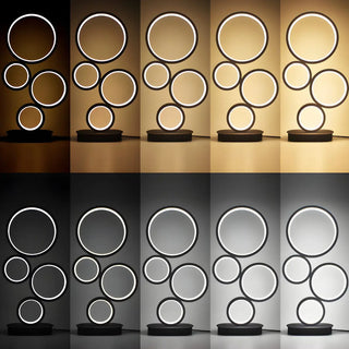 Simple Stylish Black Round 4 Lights LED Table Lamp Zawala Image - 5