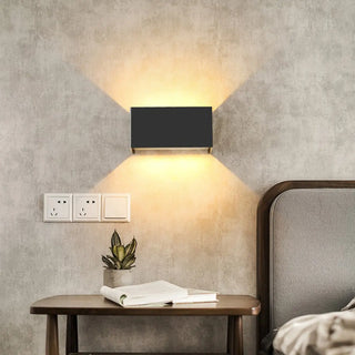 Waterproof Black Square Up Down Outdoor Wall Sconce Zawala Image - 2
