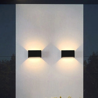Waterproof Black Square Up Down Outdoor Wall Sconce Zawala Image - 4