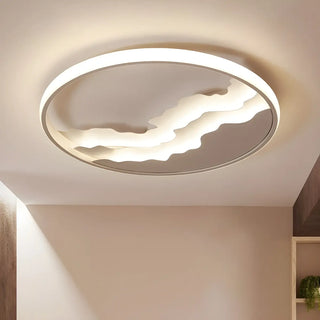 Modern Grey Square Mountain LED Flush Mount Light Zawala Image - 3
