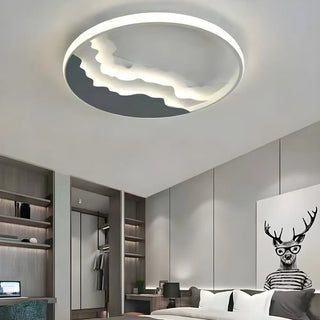 Modern Grey Square Mountain LED Flush Mount Light Zawala Image - 4