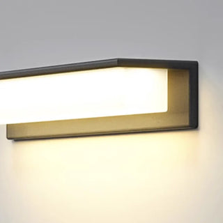 Solar Black Rectangular LED Outdoor Wall Light  Zawala Image - 10