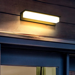 Solar Black Rectangular LED Outdoor Wall Light  Zawala Image - 2