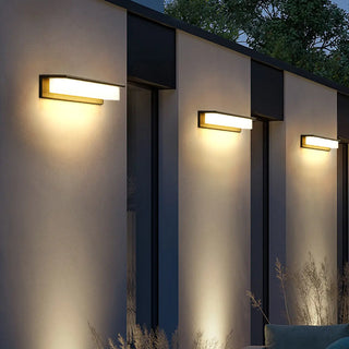 Solar Black Rectangular LED Outdoor Wall Light  Zawala Image - 3