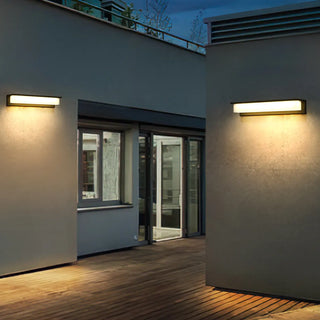 Solar Black Rectangular LED Outdoor Wall Light  Zawala Image - 4