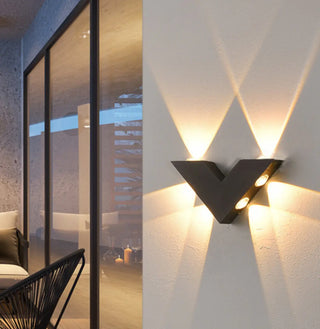Waterproof V-Shaped Outdoor Up Down Wall Sconce Zawala Image - 1