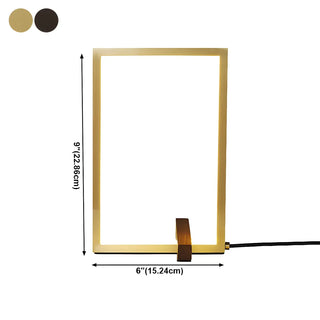 Minimalist Rectangular Metal Frame Bedroom Table Lamp Zawala #size