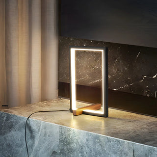 Minimalist Rectangular Metal Frame Bedroom Table Lamp Zawala Image - 4