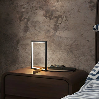 Minimalist Rectangular Metal Frame Bedroom Table Lamp Zawala Image - 5