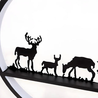 Stylish Couple Silhouette Black Circular Table Lamp Zawala Image - 16