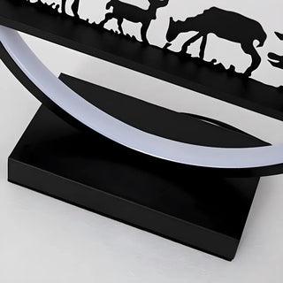 Stylish Couple Silhouette Black Circular Table Lamp Zawala Image - 18