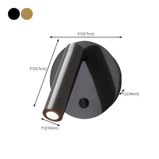 Round Base Cylinder Rotating Reading Bedside Wall Light Zawala #size