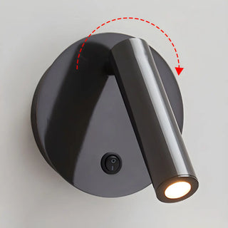 Round Base Cylinder Rotating Reading Bedside Wall Light Zawala Image - 2