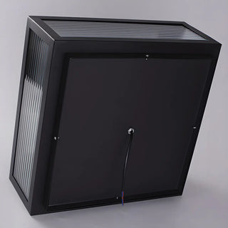 Modern Solar Square Metal Outdoor Post Light Black Zawala Image - 12