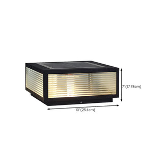 Modern Solar Square Metal Outdoor Post Light Black Zawala #size