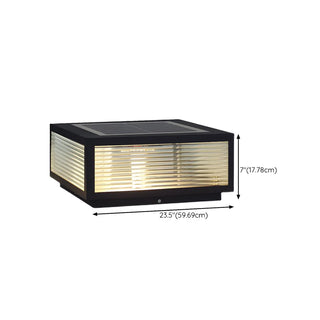Modern Solar Square Metal Outdoor Post Light Black Zawala Image - 21