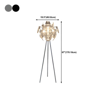 ZOWALA - Modern Metal Tripod Floor Lamp #size