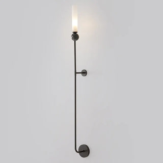 ZOWALA - Modern Metal Up Stone Cylinder Wall Light Image - 11