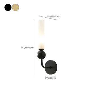 ZOWALA - Modern Metal Up Stone Cylinder Wall Light #size